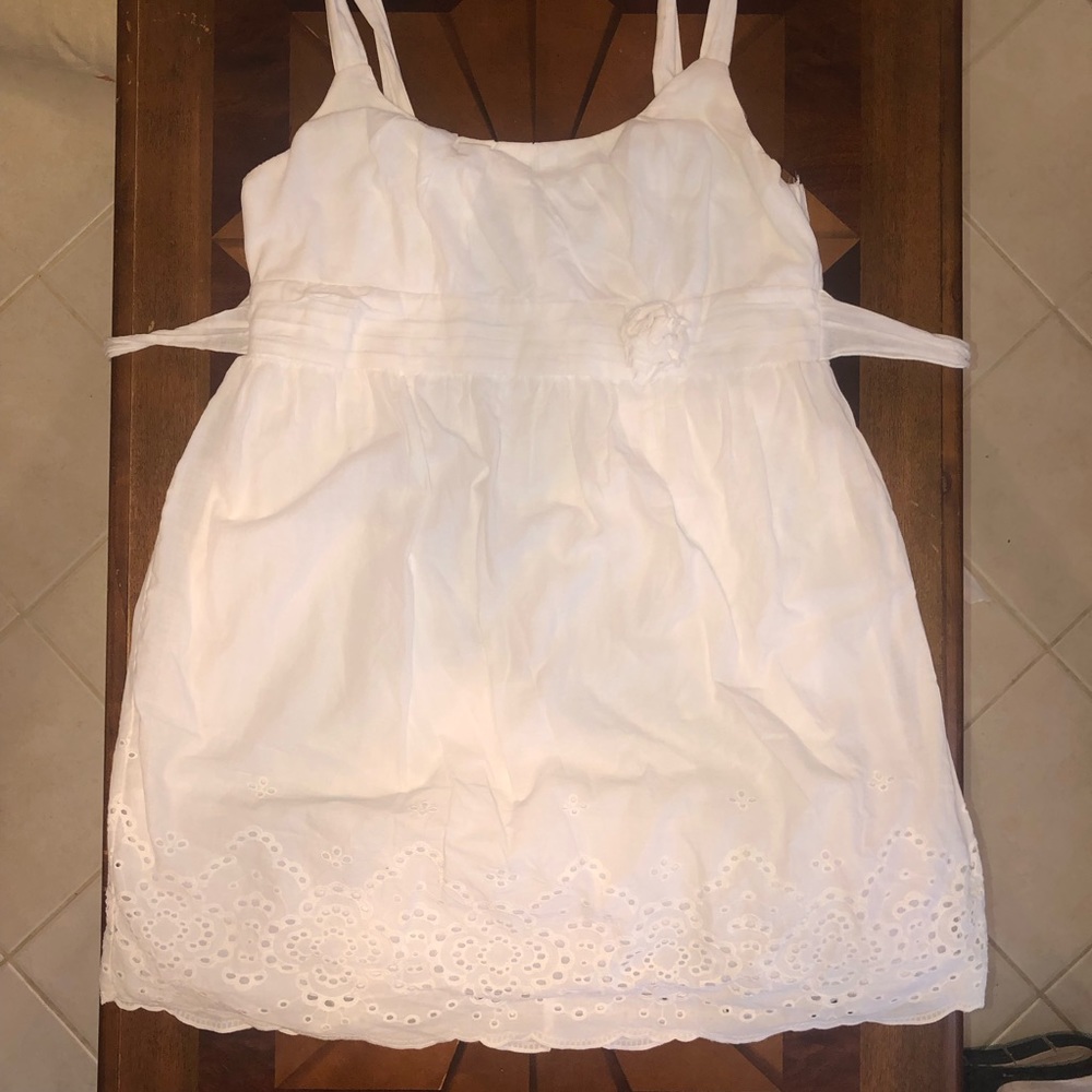 White Lace Trim Dress